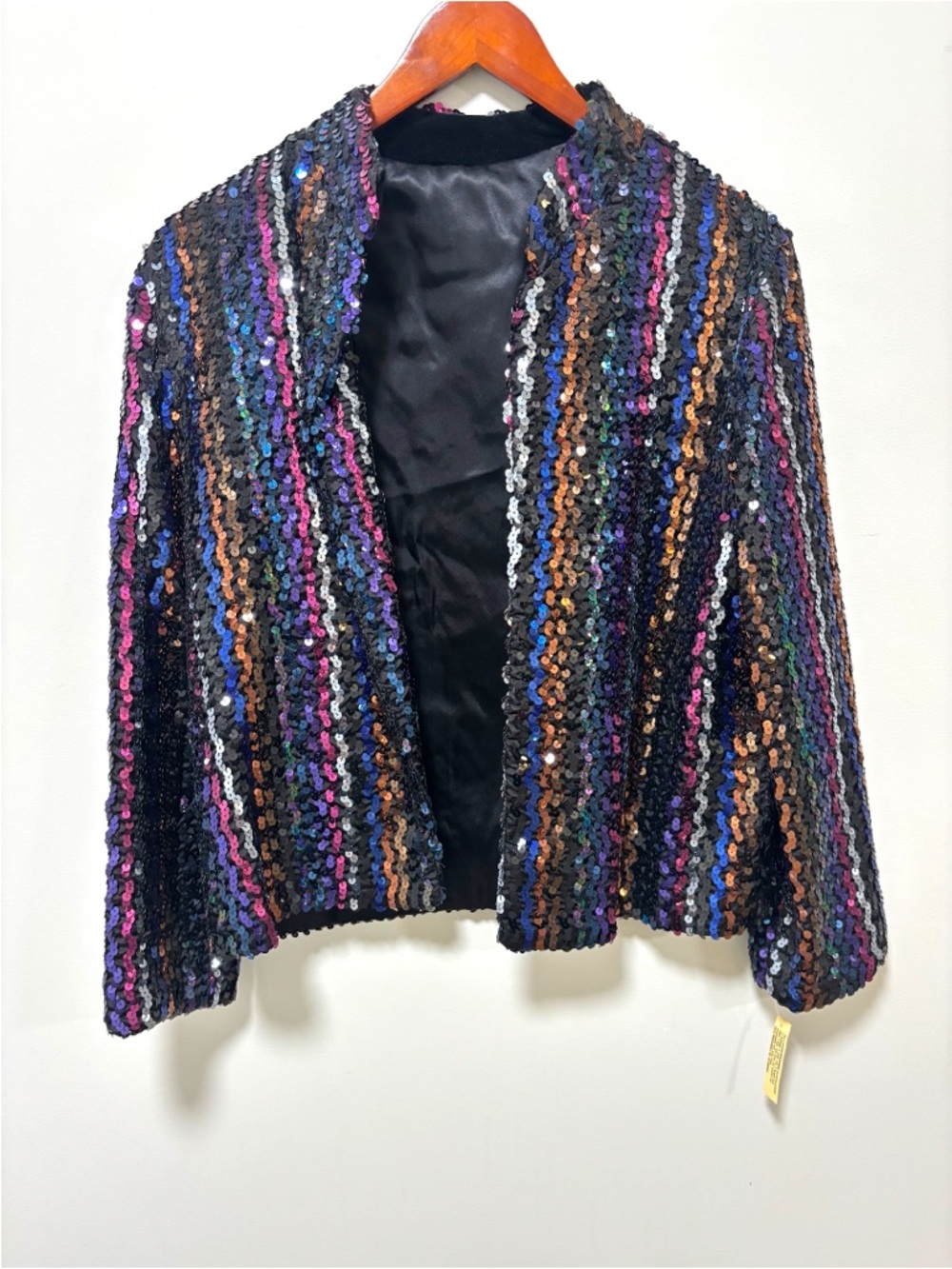 DEADSTOCK 70s Vintage Rainbow Sequin Blazer Jacket NWT Wm. A. Lewis Chicago S
